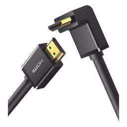 Cable HDMI 2.0  en Angulo de 90°  / 2 m / 4K@60Hz / HDR / 3D / HEC (Canal Ethernet HDMI) / ARC (Canal de Retorno de Audio / CEC / 32 canales de Audio / HDCP 2.2 / Dolby Atmos / 18 Gbps / Blindaje Múltiple