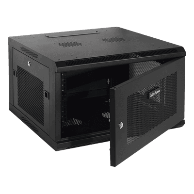 Gabinete Fijo para Montaje en Pared con Puerta Perforada, 6UR (600 x 372 x 600 mm) (An. x Al. x Prof.)