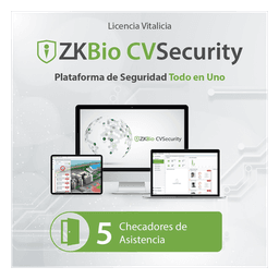 Licencia para ZKBio CVsecurity permite gestionar hasta 5 dispositivos para tiempo y asistencia