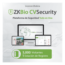 Licencia de software / Gestión de 5,000 visitantes mensuales / 1 estación de registro / Compatible con PDS-3000 / Reemplazo ZKCVLICRE