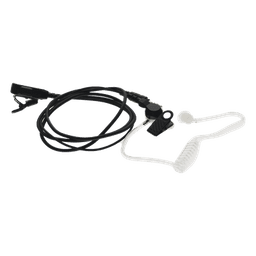 Micrófono-Audífono de Solapa / Tubo Acústico Transparente / Sensibilidad -42 dB / Bocina 112 dB / Conector 3.5 mm PTT / Operación -20°C a 70°C