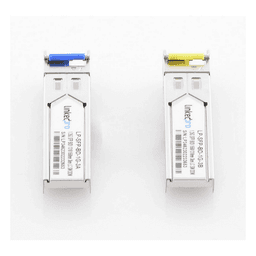 Transceptores Ópticos Bidireccionales SFP (Mini-Gbic) / Monomodo 1310 & 1550 nm / 1.25 Gbps / 1000BASE-BX / Conector LC/UPC Simplex / DDM / Hasta 3 km / 2 Piezas 