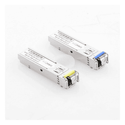 Transceptores Ópticos Bidireccionales SFP (Mini-Gbic) / Monomodo 1310 & 1550 nm / 1.25 Gbps / 1000BASE-BX / Conector LC/UPC Simplex / DDM / Hasta 5 km / 2 Piezas 