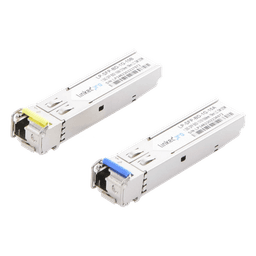 Transceptores Ópticos Bidireccionales SFP (Mini-Gbic) / Monomodo 1310 & 1550 nm / 1.25 Gbps / 1000BASE-BX / Conector LC/UPC Simplex / DDM / Hasta 10 km / 2 Piezas 