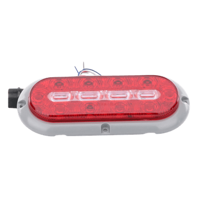 Plafón Ovalado de 7.5" Para Camiones de Transporte, 18 LED Ultra Brillantes, Color Rojo/Claro/Ambar
