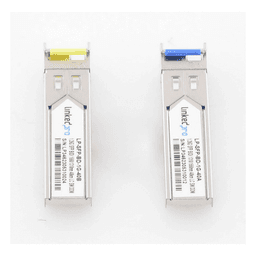 Transceptores Ópticos Bidireccionales SFP (Mini-Gbic) / Monomodo 1310 & 1550 nm / 1.25 Gbps / 1000BASE-BX / Conector LC/UPC Simplex / DDM / Hasta 40 km / 2 Piezas 