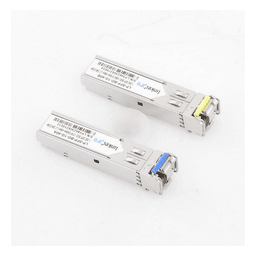 Transceptores Ópticos Bidireccionales SFP (Mini-Gbic) / Monomodo 1310 & 1550 nm / 1.25 Gbps / 1000BASE-BX / Conector LC/UPC Simplex / DDM / Hasta 40 km / 2 Piezas 
