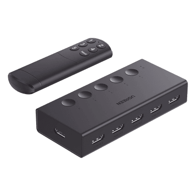Conmutador HDMI / 5 Entradas 1 Salida / 4K@60Hz / HDMI 2.0 / 18Gbps / IR 10m (32.81 pies) / USB-C