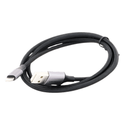 Cable USB-A a Lightning | 1 Metro (3.28 Pies) | Certificado MFi | Carga Rápida 5V/2.4 A | 480 Mbps | Conector C94 | Adecuado para iPhone, iPad y iPod | Protección Integrada | Caja de Aluminio | Nylon Trenzado | Color Negro