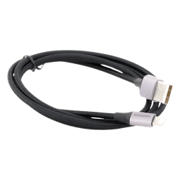 Cable USB-A a Lightning | 1 Metro (3.28 Pies) | Certificado MFi | Carga Rápida 5V/2.4 A | 480 Mbps | Conector C94 | Adecuado para iPhone, iPad y iPod | Protección Integrada | Caja de Aluminio | Nylon Trenzado | Color Negro