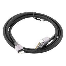 Cable USB-A a Lightning | 1 Metro (3.28 Pies) | Certificado MFi | Carga Rápida 5V/2.4 A | 480 Mbps | Conector C94 | Adecuado para iPhone, iPad y iPod | Protección Integrada | Caja de Aluminio | Nylon Trenzado | Color Negro