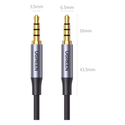 Cable Audio Estéreo / Conector 3.5 mm / TRRS 4 Polos / Doble Blindaje / Nylon Trenzado / 2 m (6.6 ft)