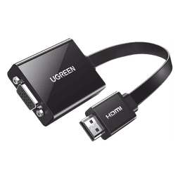Adaptador HDMI a VGA / Resolución 1080P / Audio 3.5mm / Con Puerto Micro USB para Alimentación / Plug & Play / No Requiere Controlador / ABS / Flexible y Duradero