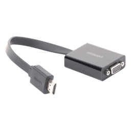 Adaptador HDMI a VGA / Resolución 1080P / Audio 3.5mm / Con Puerto Micro USB para Alimentación / Plug & Play / No Requiere Controlador / ABS / Flexible y Duradero