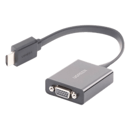 Adaptador HDMI a VGA / Resolución 1080P / Audio 3.5mm / Con Puerto Micro USB para Alimentación / Plug & Play / No Requiere Controlador / ABS / Flexible y Duradero