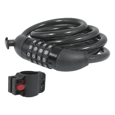 Candado de Cable con Combinación / 4 Pines / 10,000 Códigos / Cable 120 cm (3.9 ft) / Nivel de Seguridad 3 / Acero Trenzado con PVC