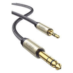 Cable Audio Estéreo 3.5mm (1/8") TRS a 6.35mm (1/4") TS / 1 Metro / Audio de Hi-Fi / Trenza de Nylon / Blindaje Múltiple / Caja de Aleación Zinc / Núcleo de Cobre Puro / Compatibilidad Universal