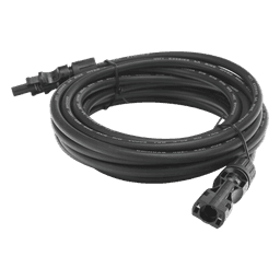 Cable Fotovoltaico / 2.5 m (8.2 ft) / 10 AWG / Terminales MC4 Macho-Hembra / Negro UV