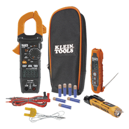 Kit de Prueba Eléctrica HVAC para Aire Acondicionado, Calefacción, Minisplits, etc. Medición de Voltaje CA/CC, Resistencia, Frecuencia, Capacitancia, Diodos, Temperatura, Ciclo, Micro Amperios CC.