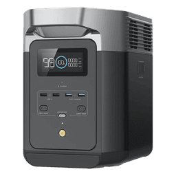 Estación de Energía Portátil Delta 2 1024Wh Litio LFP / 6 AC 1800 W (Max. 2200W) / 2 USB-C 100W / Capacidad para Aumentar Respaldo / Cargador de Coche 10A a 12.6V / Conectividad WiFi y Bluetooth (App) / Carga Solar 500W Max.