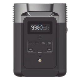 Estación de Energía Portátil Delta 2 1024Wh Litio LFP / 6 AC 1800 W (Max. 2200W) / 2 USB-C 100W / Capacidad para Aumentar Respaldo / Cargador de Coche 10A a 12.6V / Conectividad WiFi y Bluetooth (App) / Carga Solar 500W Max.