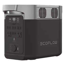 Estación de Energía Portátil Delta 2 1024Wh Litio LFP / 6 AC 1800 W (Max. 2200W) / 2 USB-C 100W / Capacidad para Aumentar Respaldo / Cargador de Coche 10A a 12.6V / Conectividad WiFi y Bluetooth (App) / Carga Solar 500W Max.