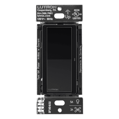 Interruptor Inteligente de Pared / On/Off No Regulable / 120 V / 5 A LED / 600 W Incandescente / 3 A Ventiladores / Control Pico y Smart Hub / Negro