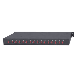 Fuente de Alimentación Rack 19" / 16 Puertos / 12 VDC / 600W / 20A Total / 2.5A por Puerto / Voltaje Regulable con Display