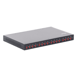 Fuente de Alimentación Rack 19" / 16 Puertos / 12 VDC / 600W / 20A Total / 2.5A por Puerto / Voltaje Regulable con Display