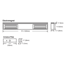 Chapa Magnética Doble 600 Lbs por Lado /  Led de Estado /  Libre de Magnetismo Residual / Sensor de Adherencia / UL