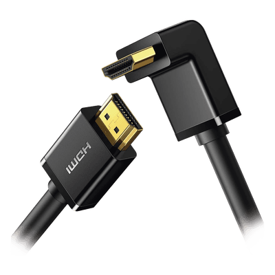 Cable HDMI 2.0 / Conector 90° / 4K@60Hz / 18 Gbps / 3 m (9.84 ft) / HDR / 32 Canales Audio / Triple Blindaje