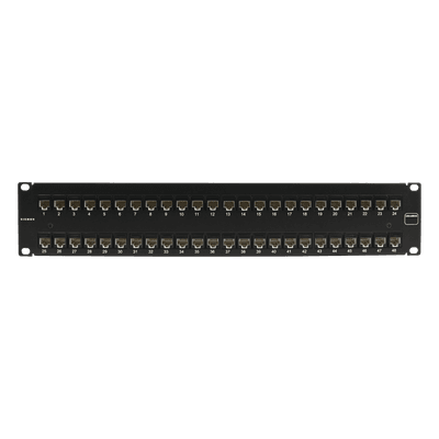 Patch Panel Ultramax. UTP, Precargado con Jacks Cat5e, 48 Puertos, Plano, 2U