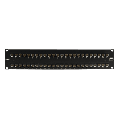 Patch Panel / UTP Cat6 / 48 Puertos / Plano 2U / Rack 19' / Terminación 4 Pares