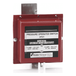 Switch operado por presión, 3PDT (triple polo, doble tiro), para sistemas de extinción contra incendios con agente limpio y CO2, conexión a tubería de 1/2 pulgada NPT