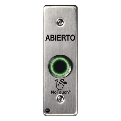Botón de Salida NoTouch / Sensor IR / Acero Inoxidable 304 / Contacto Seco / LED Dual / Montaje Delgado 0.26"