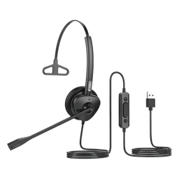 Diadema monoaural con tecnología antishock para teléfonos IP FANVIL con interfaz USB con micrófono de cancelación de ruido, larga durabilidad 