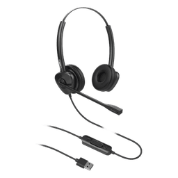 Diadema binaudal (duo) con tecnología antishock para teléfonos IP FANVIL USB con micrófono de cancelación de ruido, larga durabilidad 