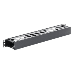 Organizador de Cables Horizontal de 1U para Rack de 19", Fabricado en Polímero Resistente a Deformaciones y Rayones