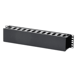 Organizador de Cables Horizontal de 2U para Rack de 19", Fabricado en Polímero Resistente a Deformaciones y Rayones