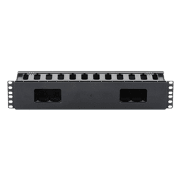 Organizador de Cables Horizontal de 2U para Rack de 19", Fabricado en Polímero Resistente a Deformaciones y Rayones