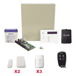 Kit de Alarma Inalámbrica / Panel 48 Zonas / 40 Inalámbricas y 8 Cableadas / Teclado 6160RF / Contactos Magnéticos Ultradelgados / 3 Detectores PIR / Control Remoto
