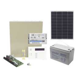 Kit Panel de Alarma Solar / 85W / 48 Zonas / Batería 100Ah / Teclado Alfanumérico con RF / Botón de Pánico