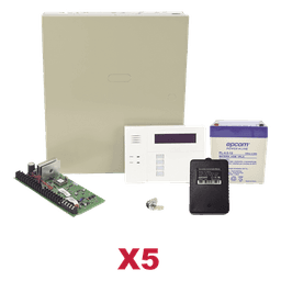 Kit de Paneles de Alarma Híbridos / 8 Zonas Cableadas Ampliables a 48 / Teclado con Receptor Inalámbrico / 3 Particiones / 254 Eventos