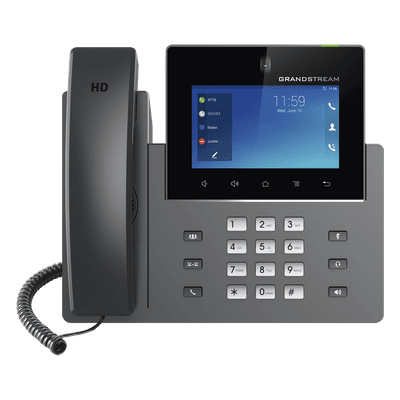 Videoteléfono IP GXV3450 para Android / Pantalla Táctil Capacitiva de 5 Pulgadas 1280 x 720 / Cámara CMOS de 2 Megapíxeles / Wi-Fi 5 y Bluetooth 5.0 / 16 Líneas SIP / PoE/PoE+ / Android 11 / Videoconferencia HD 720p