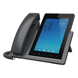 Teléfono IP Android 11, 16 líneas SIP con 16 cuentas, pantalla táctil  7", puertos Gigabit, Wi-Fi, Bluetooth, PoE, codec Opus, IPV4/IPV6 con gestión en la nube GDMS