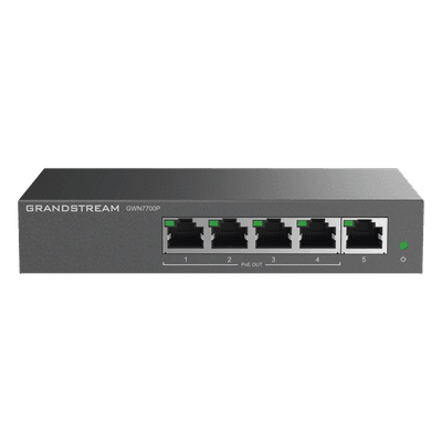 Switch PoE+ Gigabit No Administrable / 5 puertos 10/100/1000 Mbps / 4 puertos PoE+ / hasta 60W