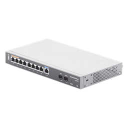 Router Gigabit VPN / Balanceador de cargas / 60,000 sesiones NAT /  9 puertos 10/100/1000 Mbps + 2 puertos SFP (WAN/LAN) / 1 puerto entrada PoE(af/at) / 2 puertos salida PoE (af/at) / Compatible con GWN Cloud.