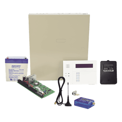 Panel de Alarma Híbrido / 48 Zonas Alámbricas e Inalámbricas / Comunicador Celular 2G / Teclado con Receptor RF / 3 Particiones