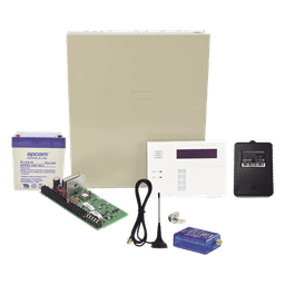 Panel de Alarma Híbrido / 48 Zonas Alámbricas e Inalámbricas / Comunicador Celular 2G / Teclado con Receptor RF / 3 Particiones