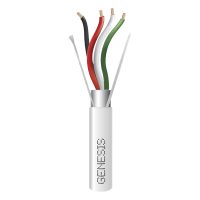 Bobina de 305 Metros (1000 Pies) de Cable 4 x 22 AWG BLINDADO / RISER / Color Blanco / Para Aplicaciones de Audio, Seguridad y Control